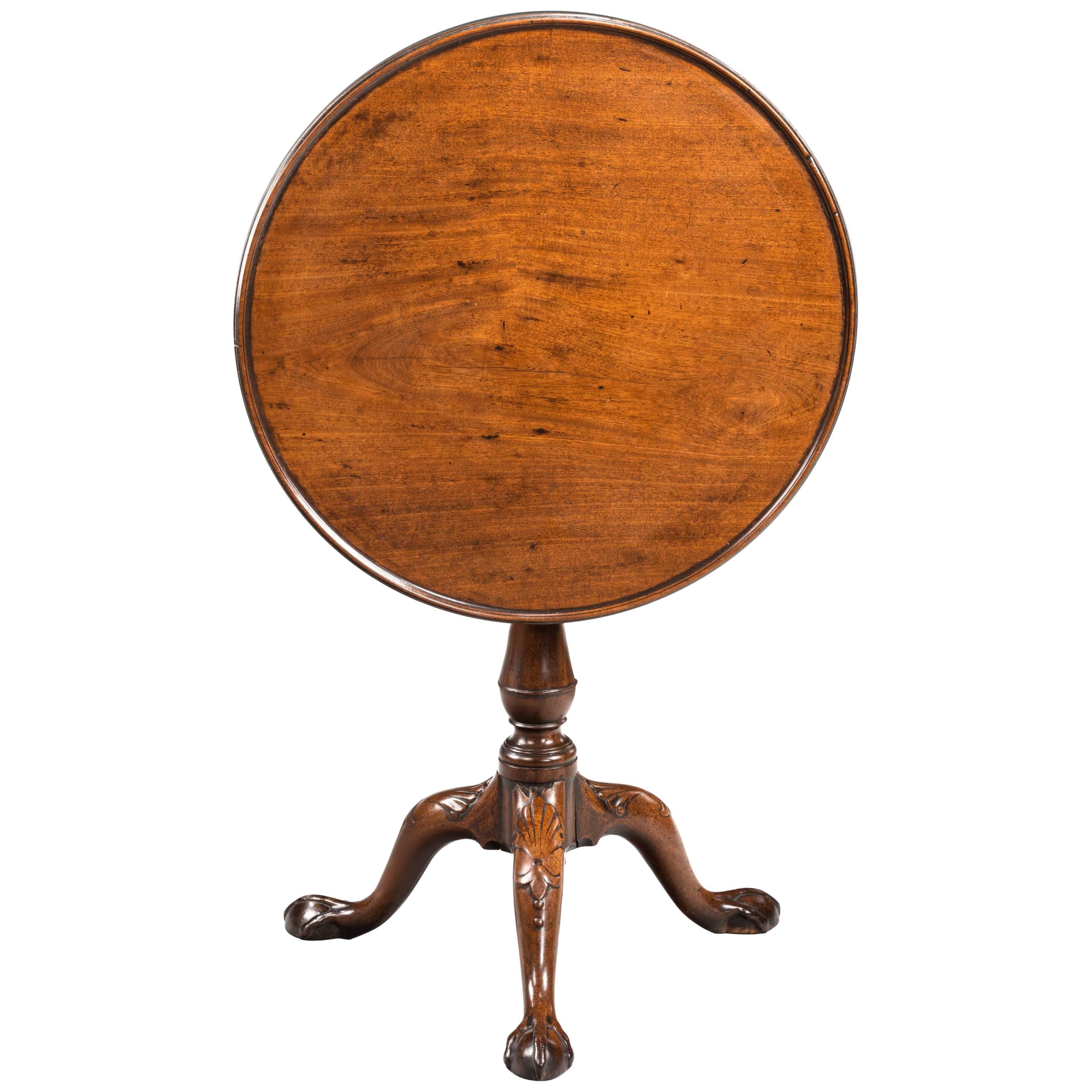 Mid-18th Century Mahogany Dish Top Tilt Table