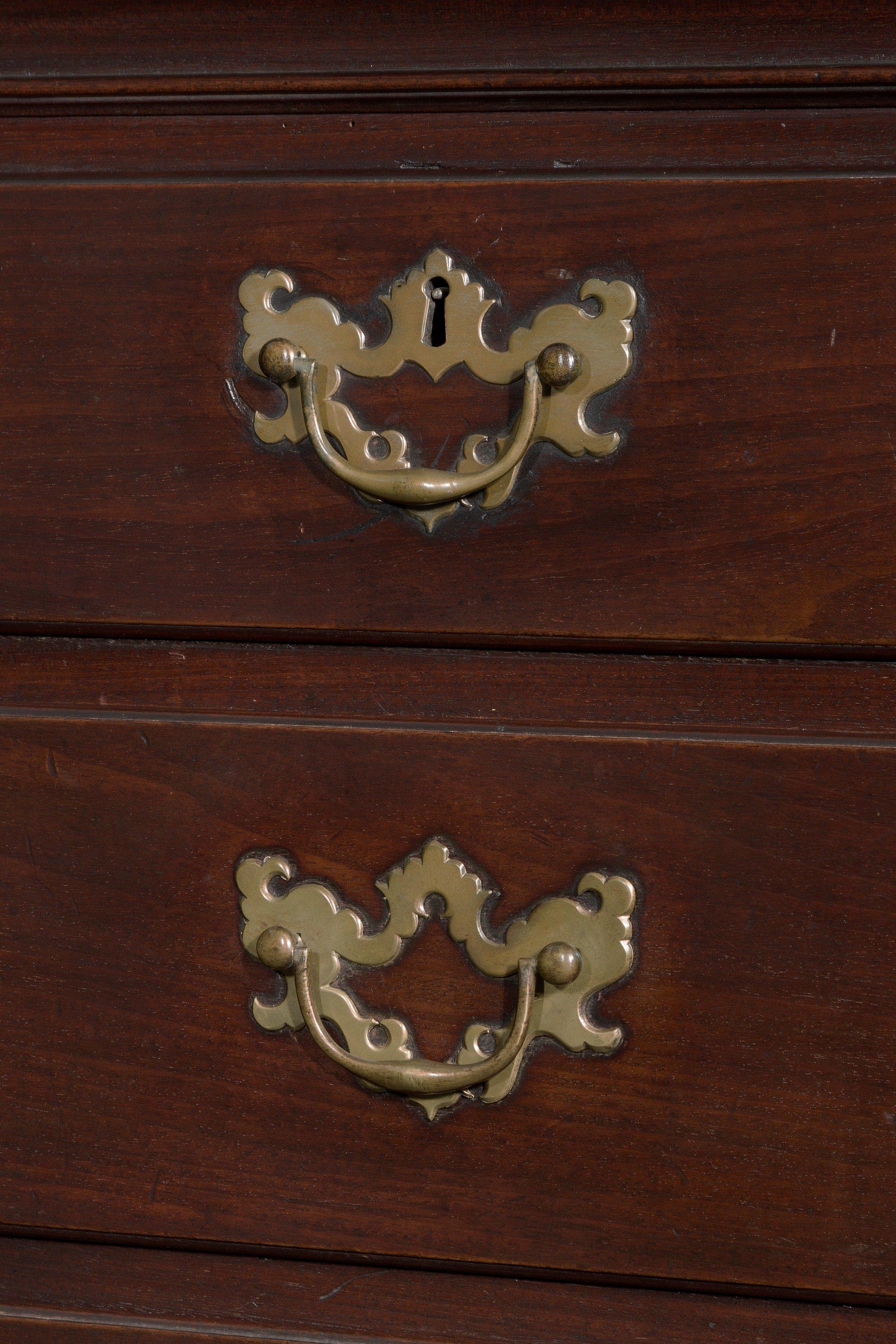 George II Mid-18th Century Mahogany Tallboy Chest with Rococo Mounts For Sale