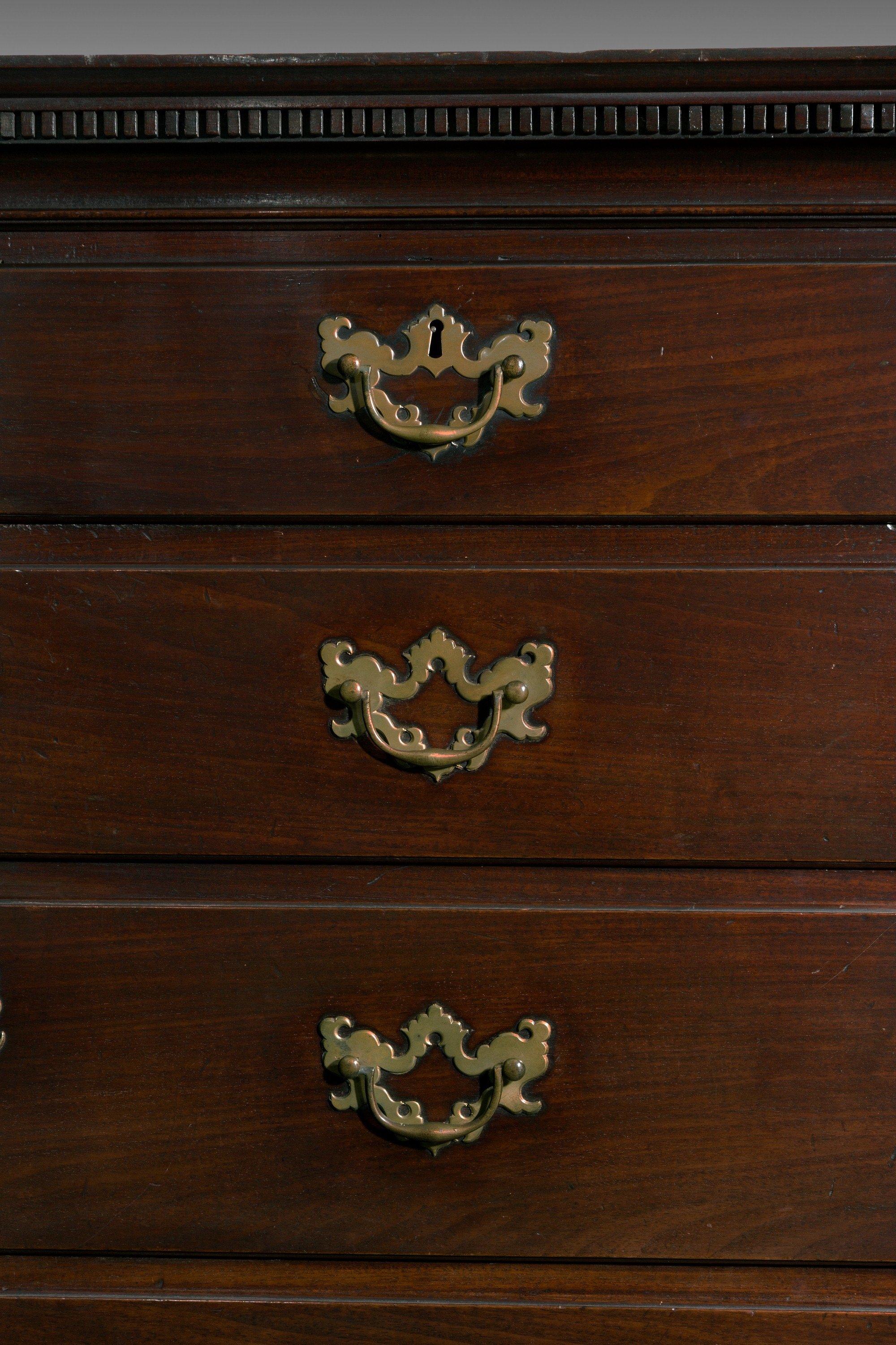 Mid-18th Century Mahogany Tallboy Chest with Rococo Mounts For Sale 1