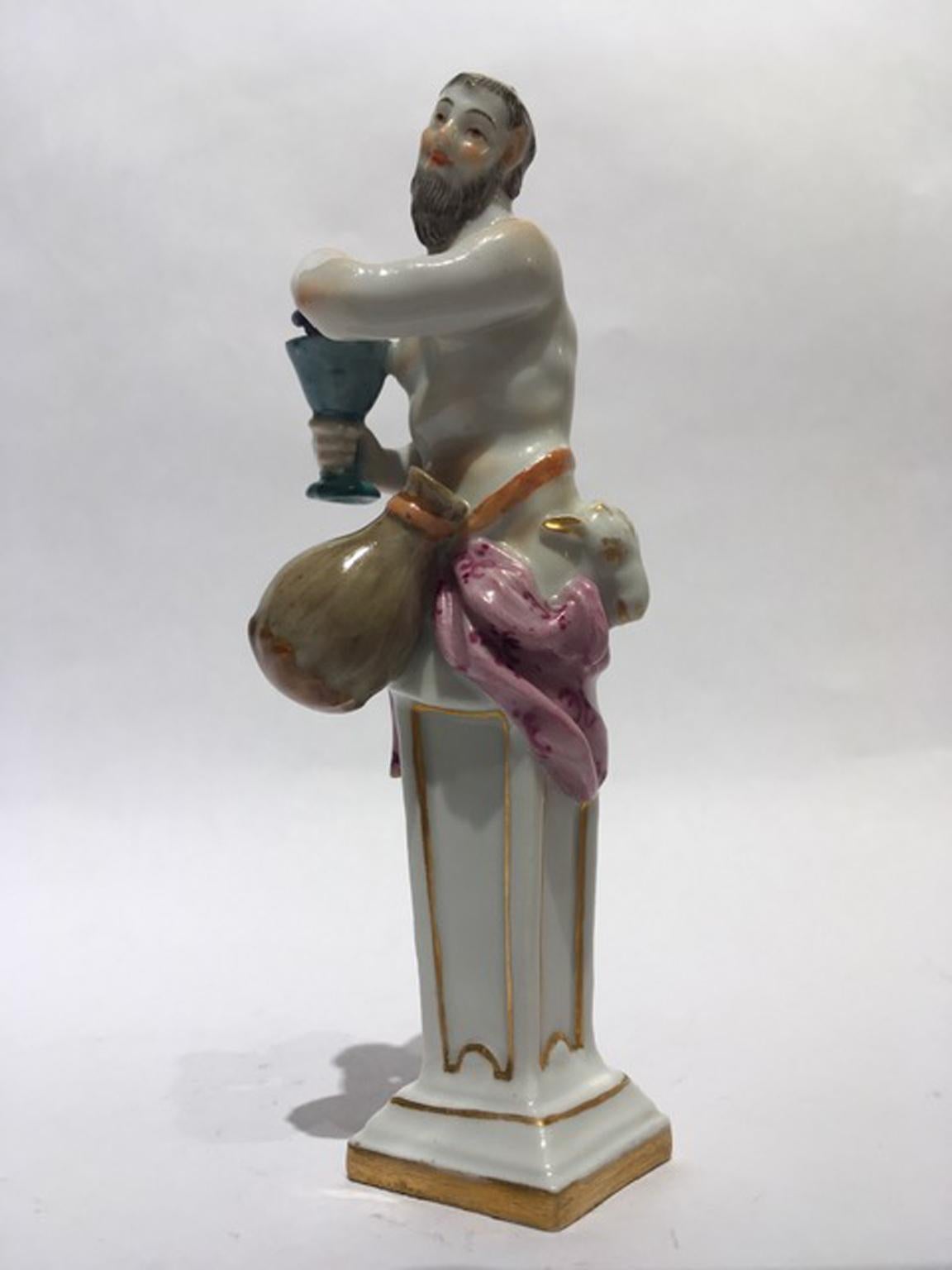 Mid-18th Century Meissen Porcelain Bacchus Figurine 4