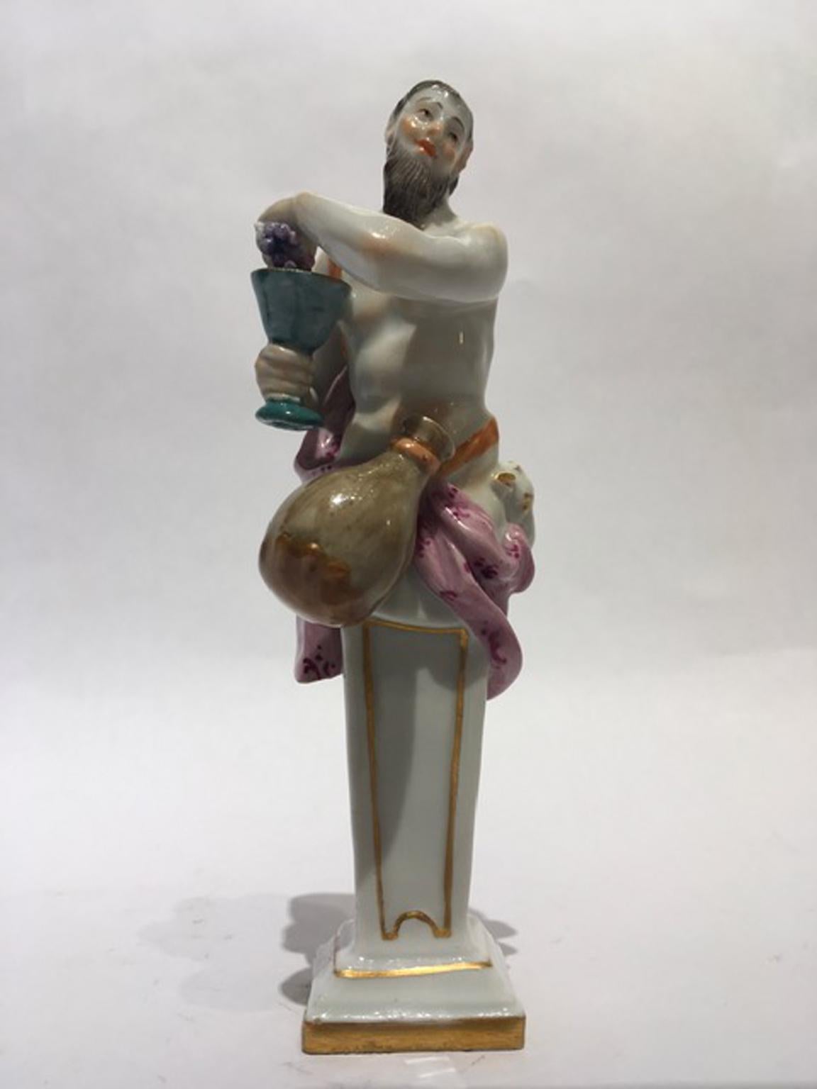 Mid-18th Century Meissen Porcelain Bacchus Figurine 5