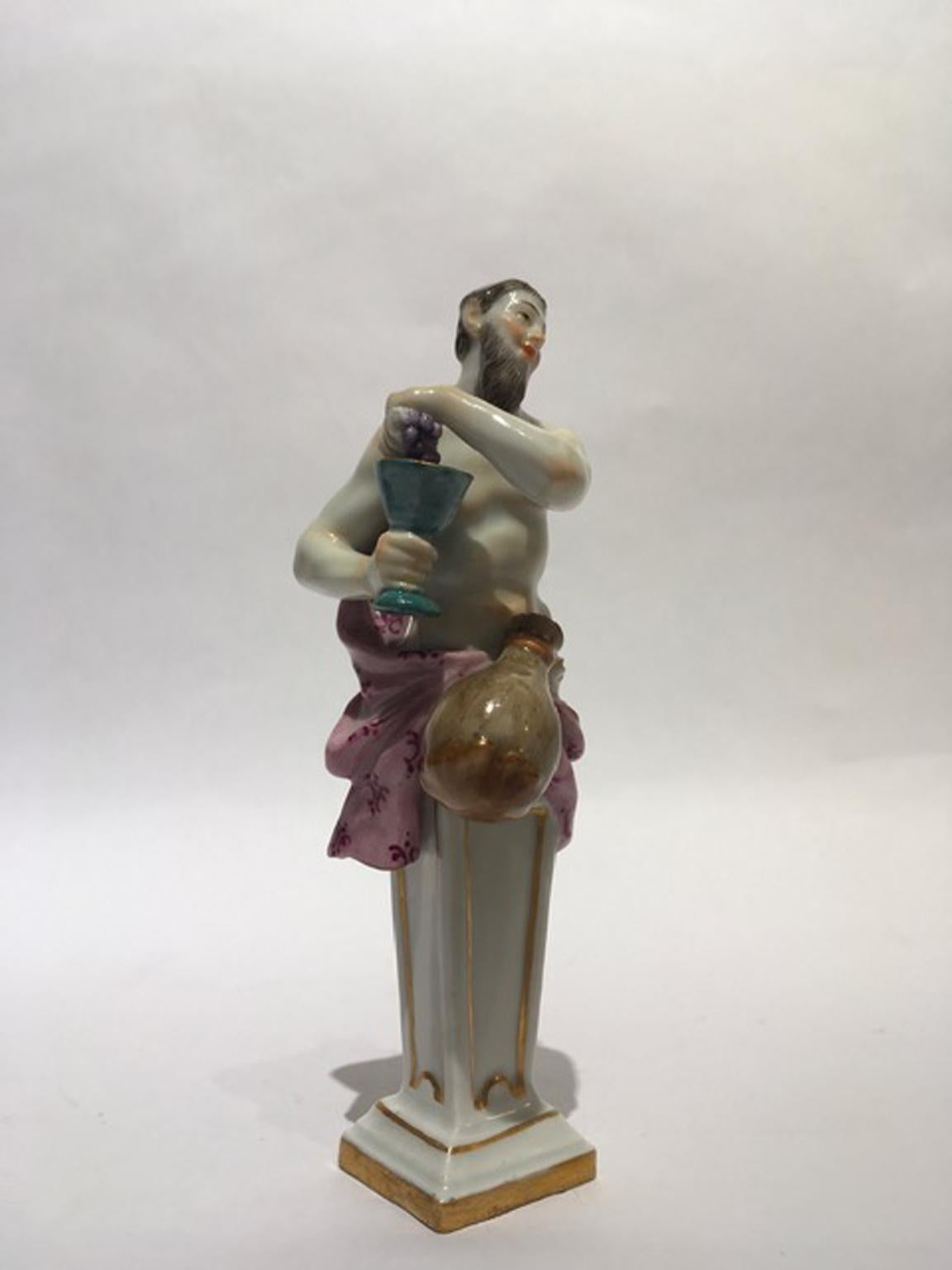 Mid-18th Century Meissen Porcelain Bacchus Figurine 8