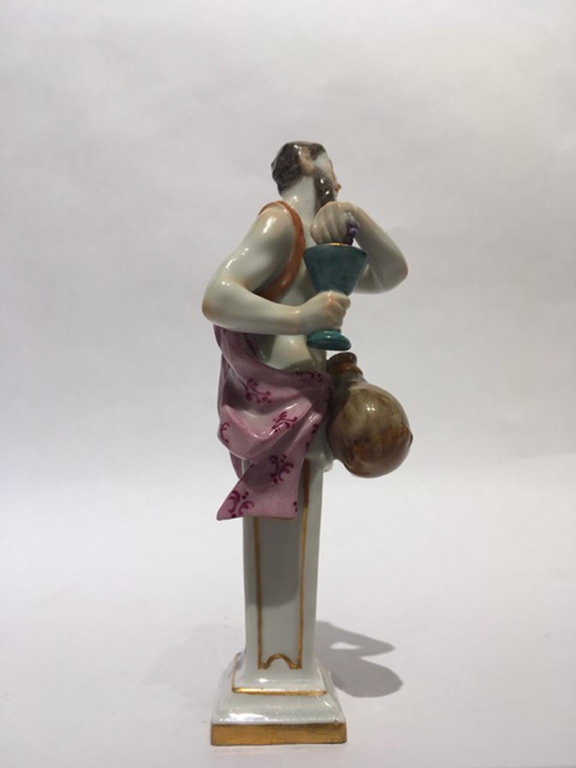 German Mid-18th Century Meissen Porcelain Bacchus Figurine