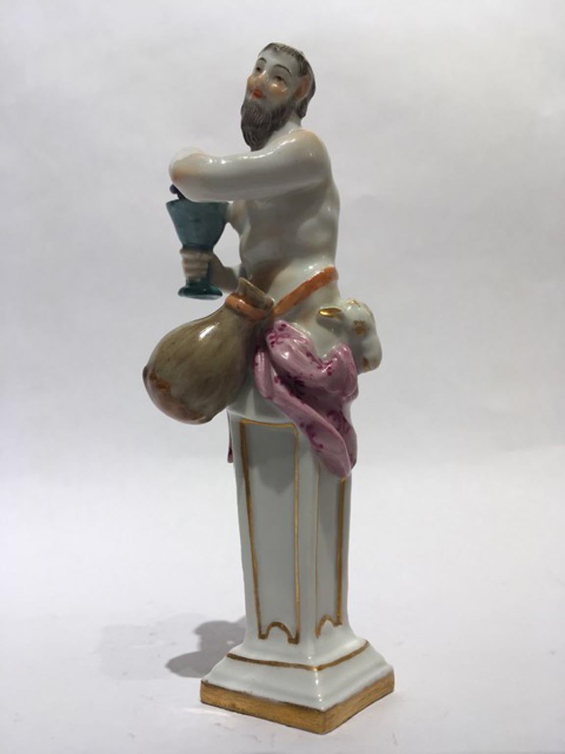 Mid-18th Century Meissen Porcelain Bacchus Figurine 3