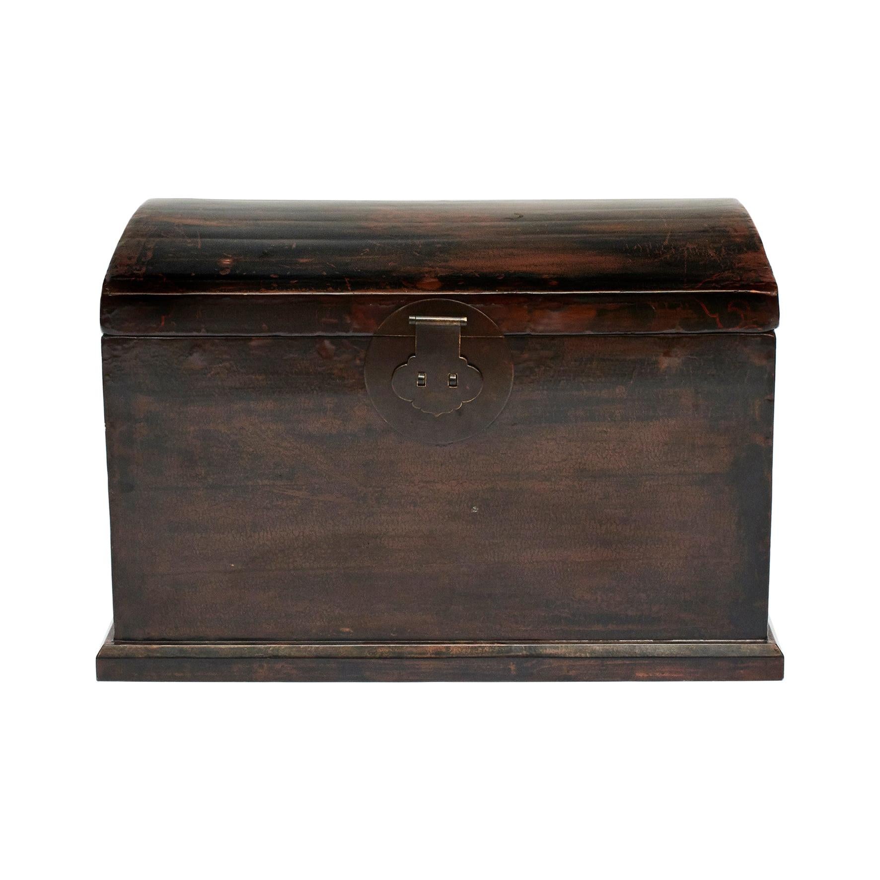 Mid-18th Century Ming Style Chest in Black Lacquer