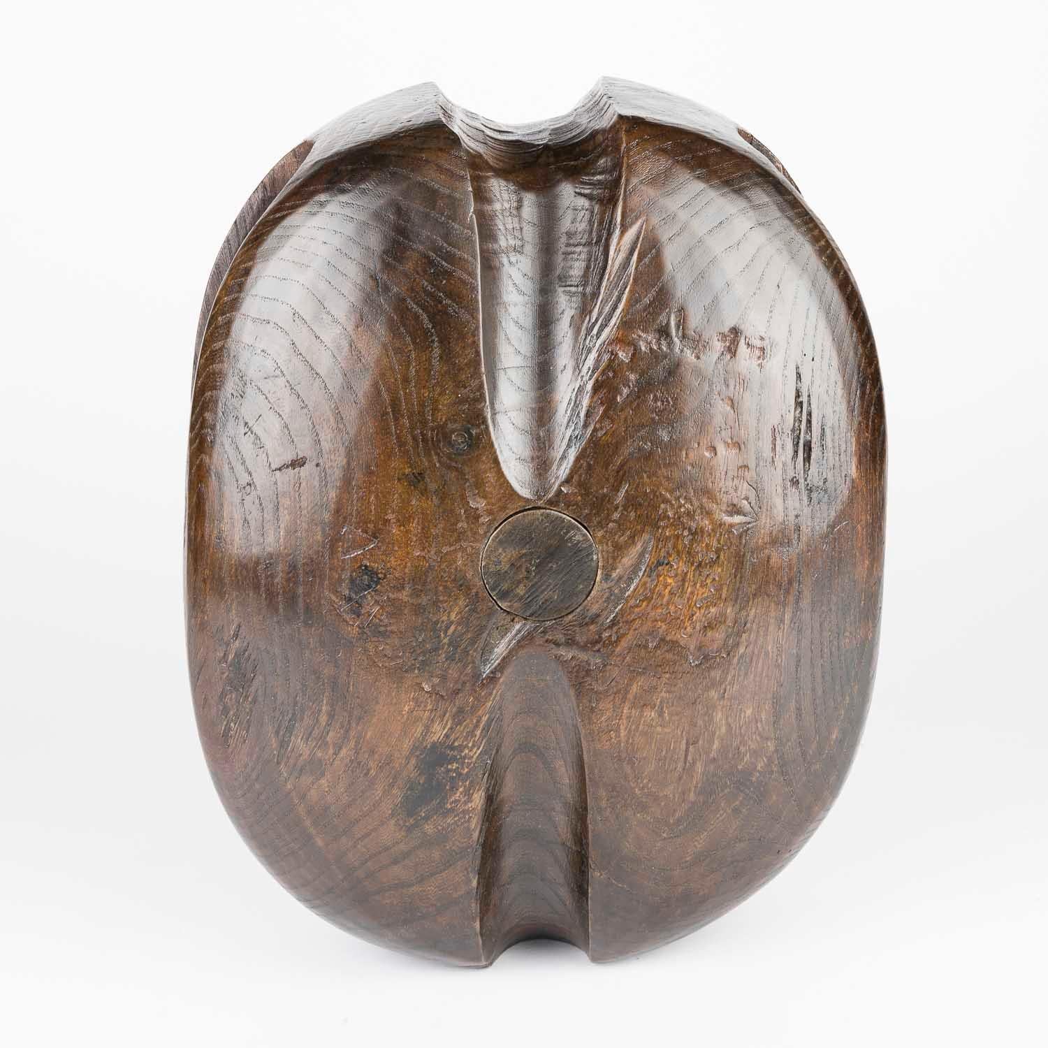 Mid 18th century naval ship’s elm single pulley block en venta 5