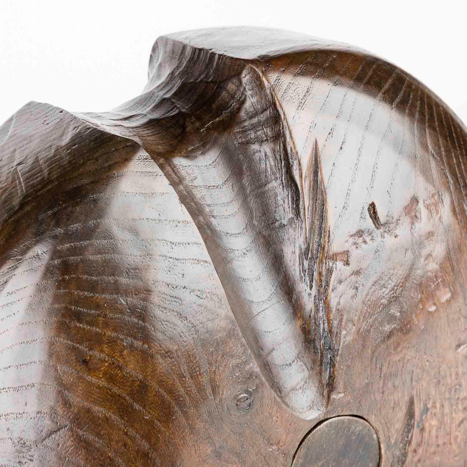 Mid 18th century naval ship’s elm single pulley block en venta 3