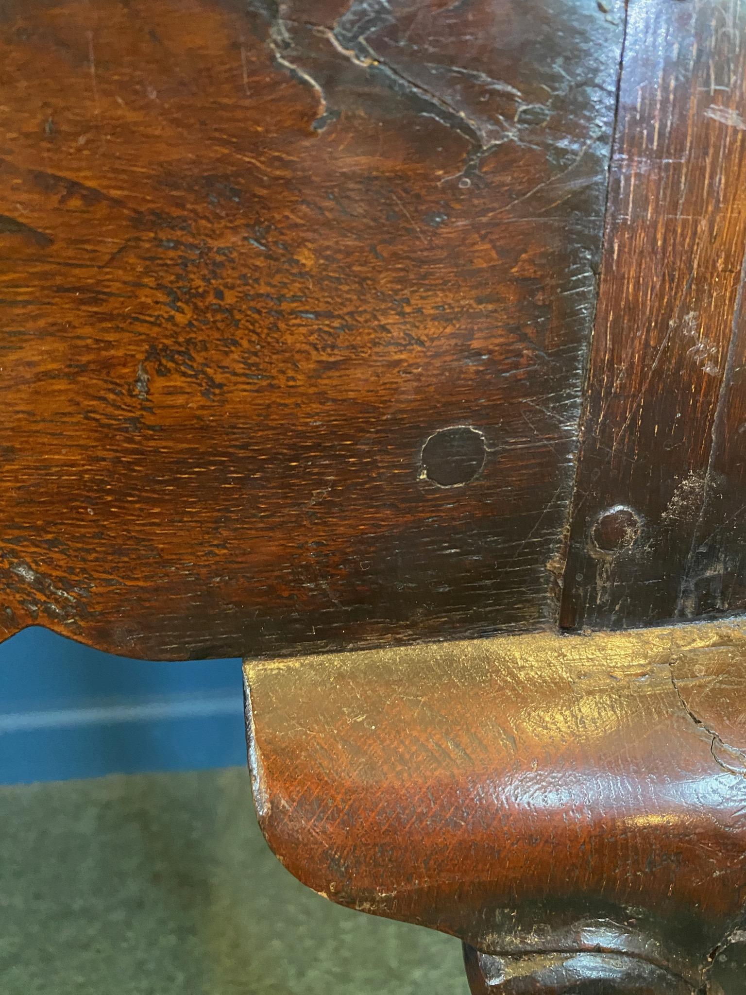 Mid-18th Century Oak George II English Sideboard with Brass Hardware 4
