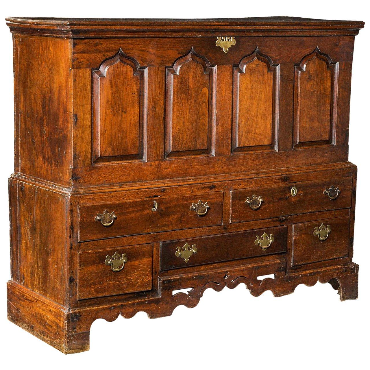 Mid-18th Century Oak Mule Chest