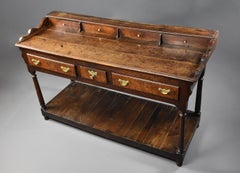 Mid-18th Century Oak Potboard Dresser Base of Superb Patina