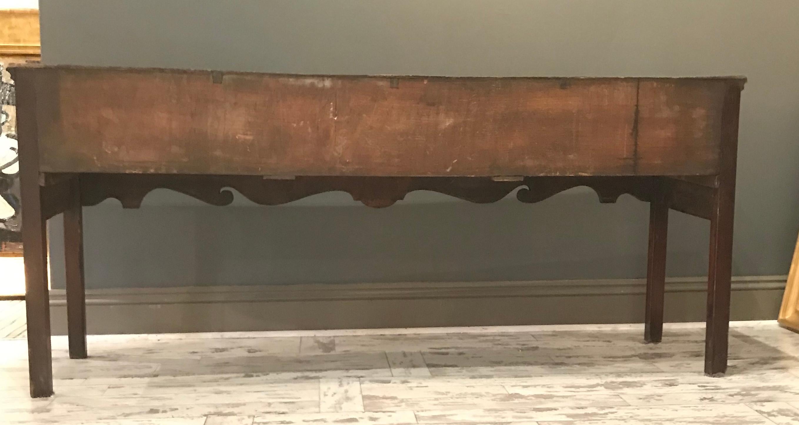 Mid 18th Century Oak Sideboard on Marlborough Legs with Original Brass Handles 2