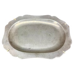 Mid-18th Century Oval Danish Pewter Charger Tray