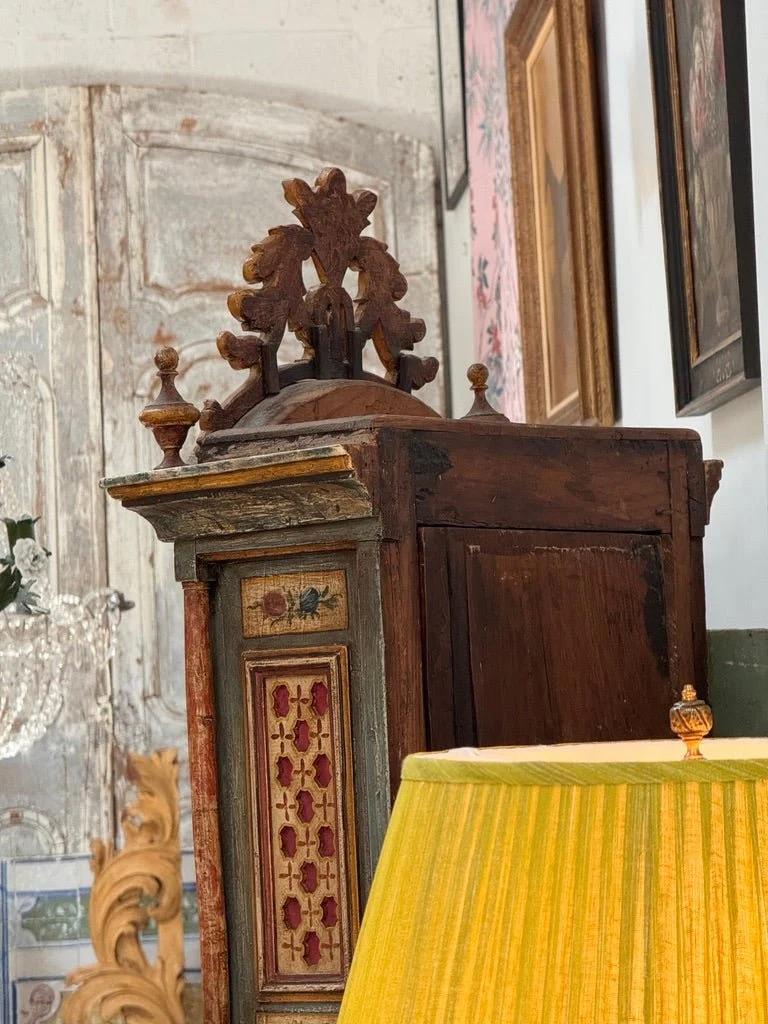 Mid-18th Century painted tall case clock from Northern Italy For Sale 1