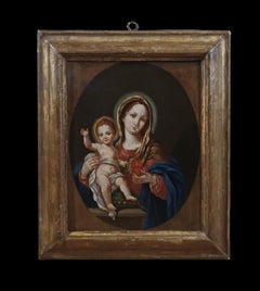 PEINTURE DU MILIEU DU XVIIIe SIÈCLE MADONNA AVEC ENFANT