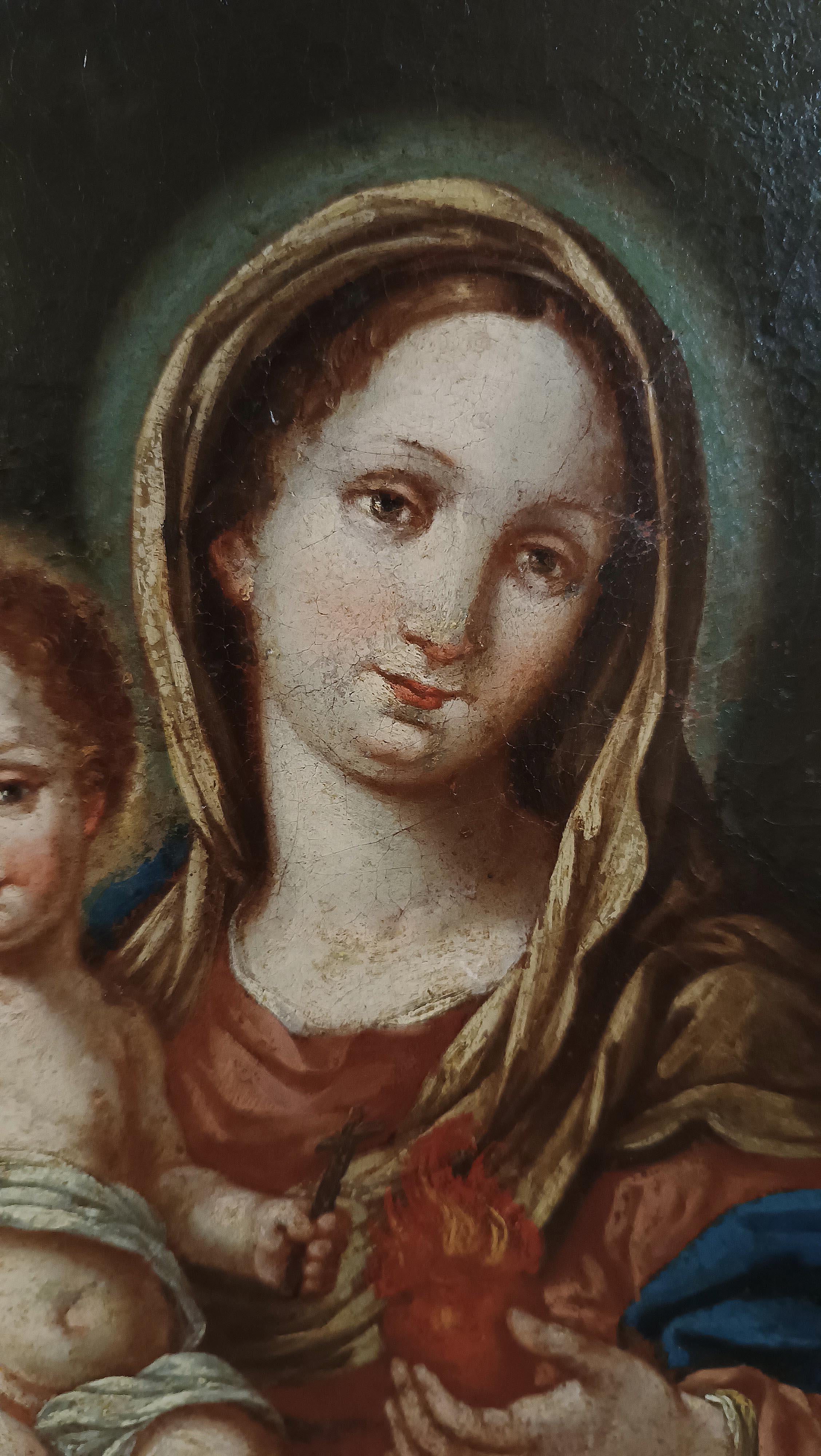 MID-18th CENTURY PAINTING MADONNA WITH CHILD In Good Condition For Sale In Firenze, FI