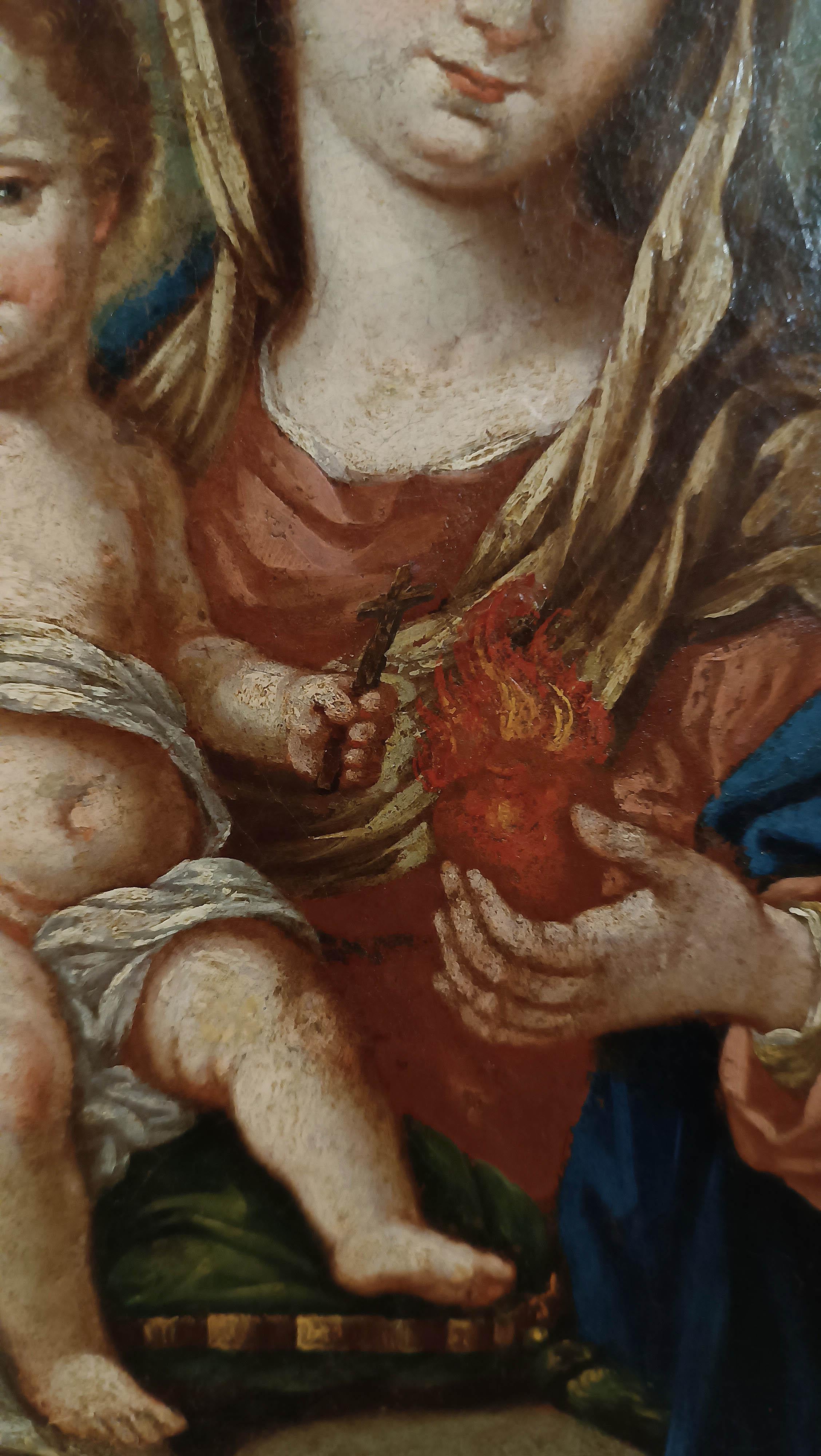MID-18th CENTURY PAINTING MADONNA WITH CHILD For Sale 1