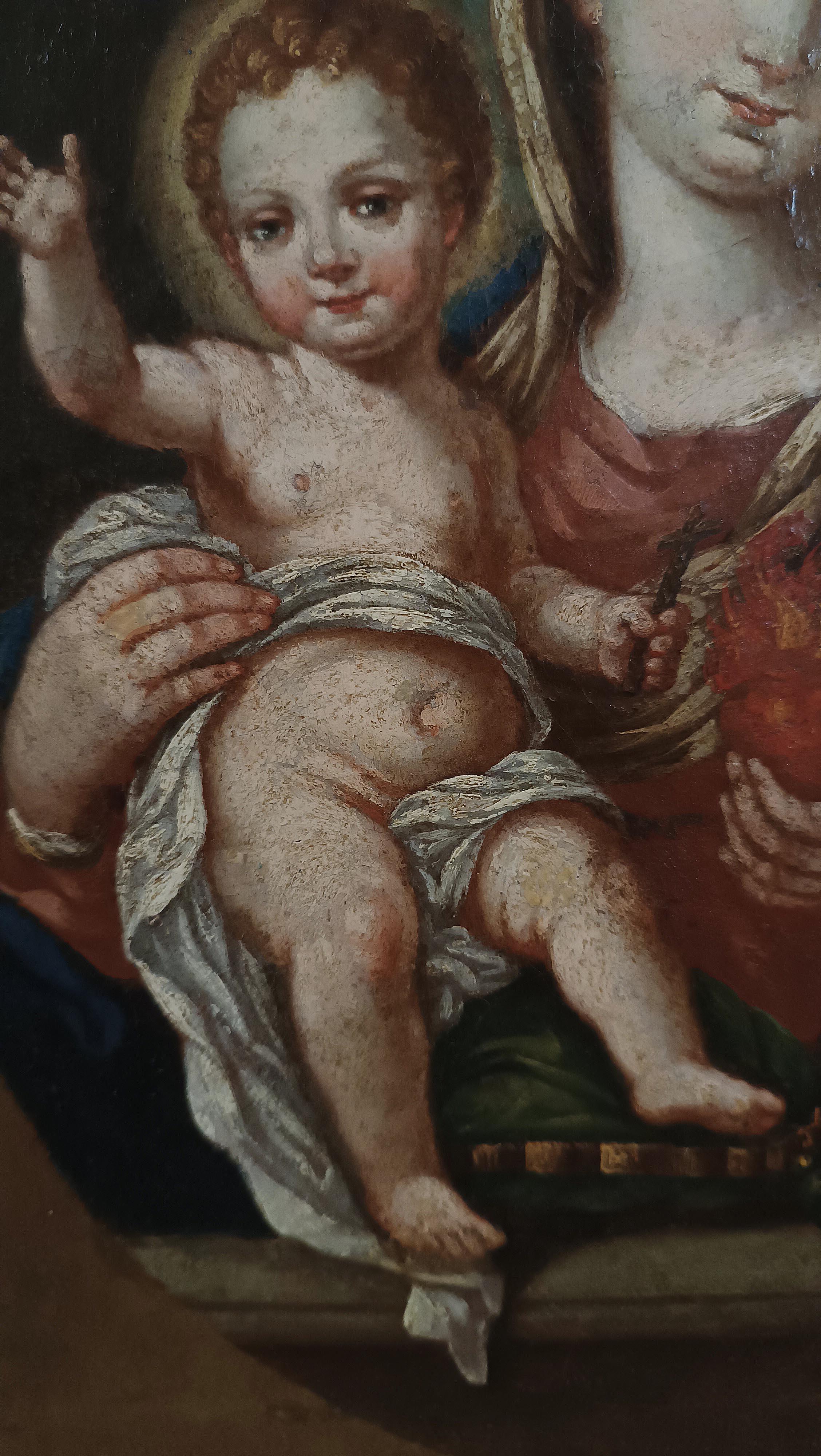 MID-18th CENTURY PAINTING MADONNA WITH CHILD For Sale 2