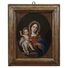 MID-18th CENTURY PAINTING MADONNA WITH CHILD