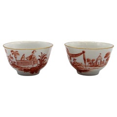 Mid-18th Century Pair of European Porcelain Tea Bowls