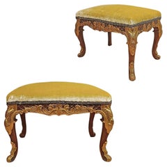 MID-18th CENTURY PAIR OF GILT WALNUT STOOLS