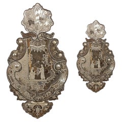 MID-18th CENTURY PAIR OF SMALL GLASS MIRRORS