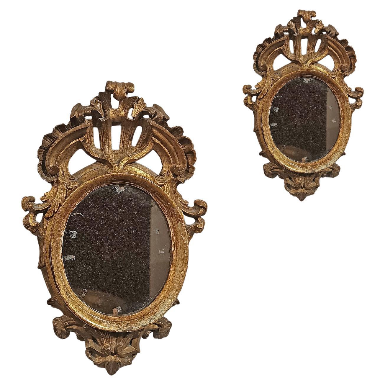 MID-18th CENTURY PAIR OF SMALL LOUIS XV MIRRORS