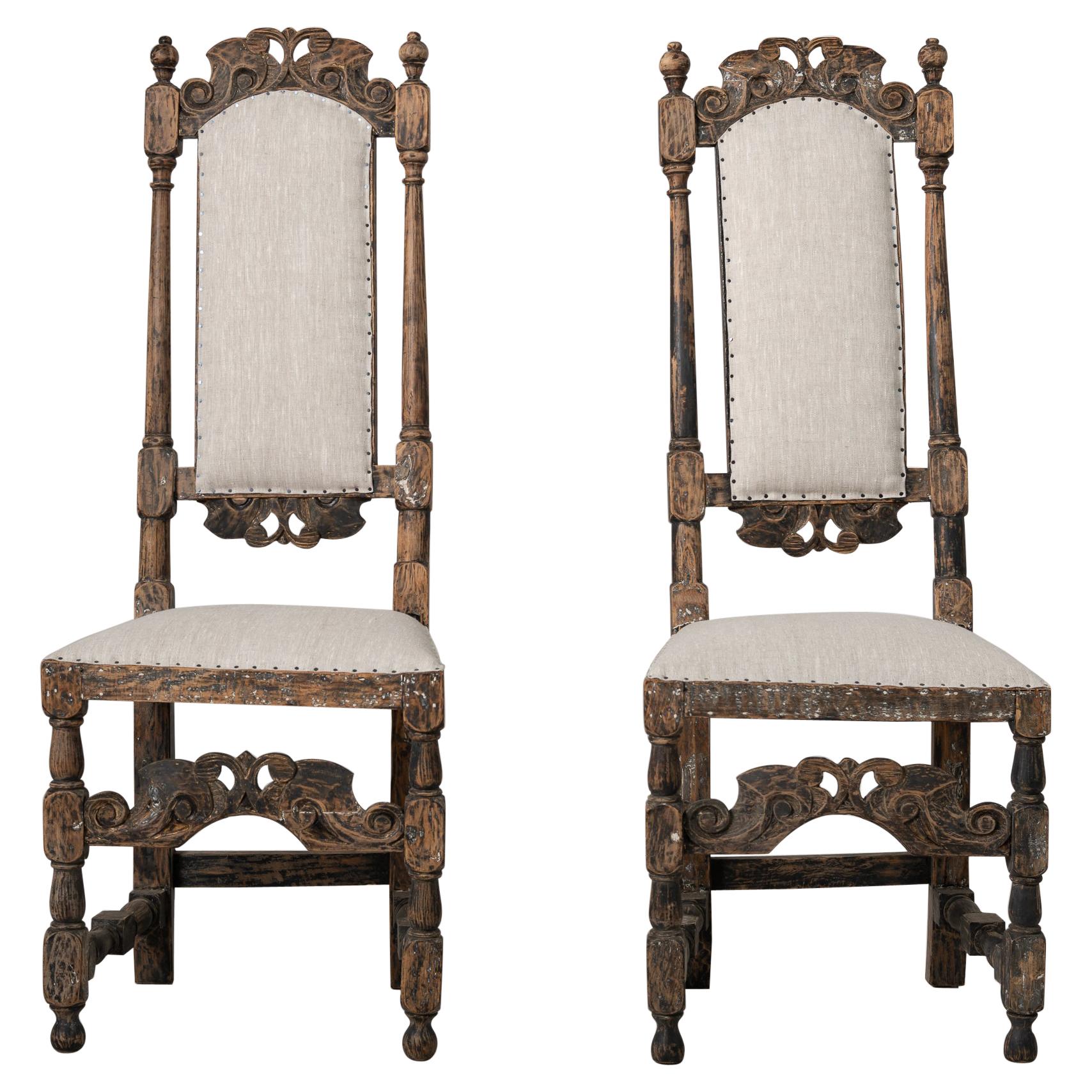 Mid 18th Century Pair of Swedish Baroque Chairs