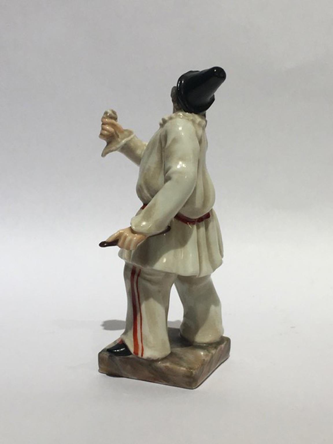 Italian Italy Mid-18th Century Porcelain Pulcinella Figurine