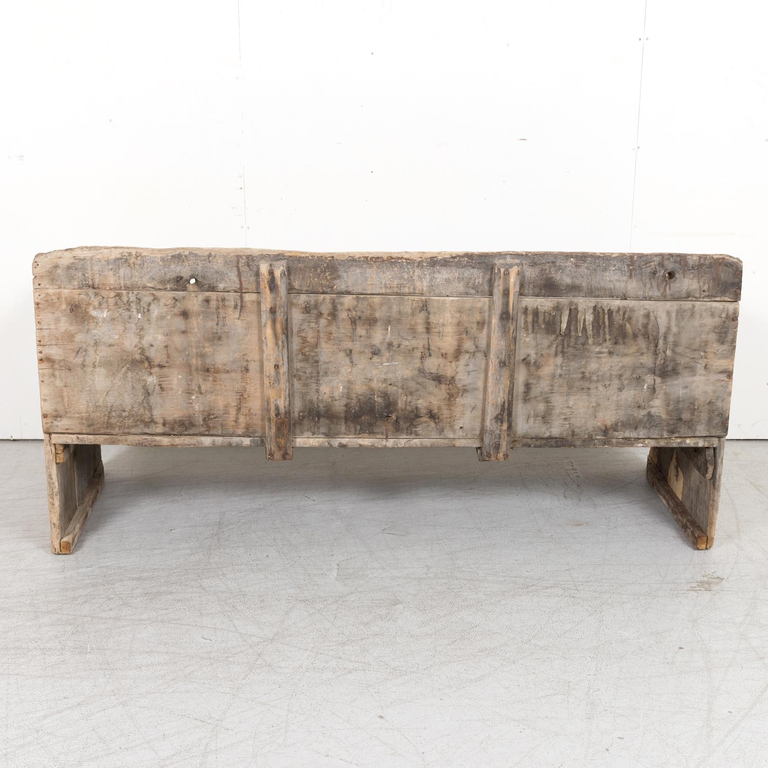 Late 17th Century Primitive Spanish Catalan Bench 13