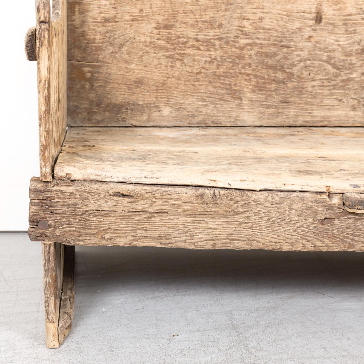 Late 17th Century Primitive Spanish Catalan Bench 1