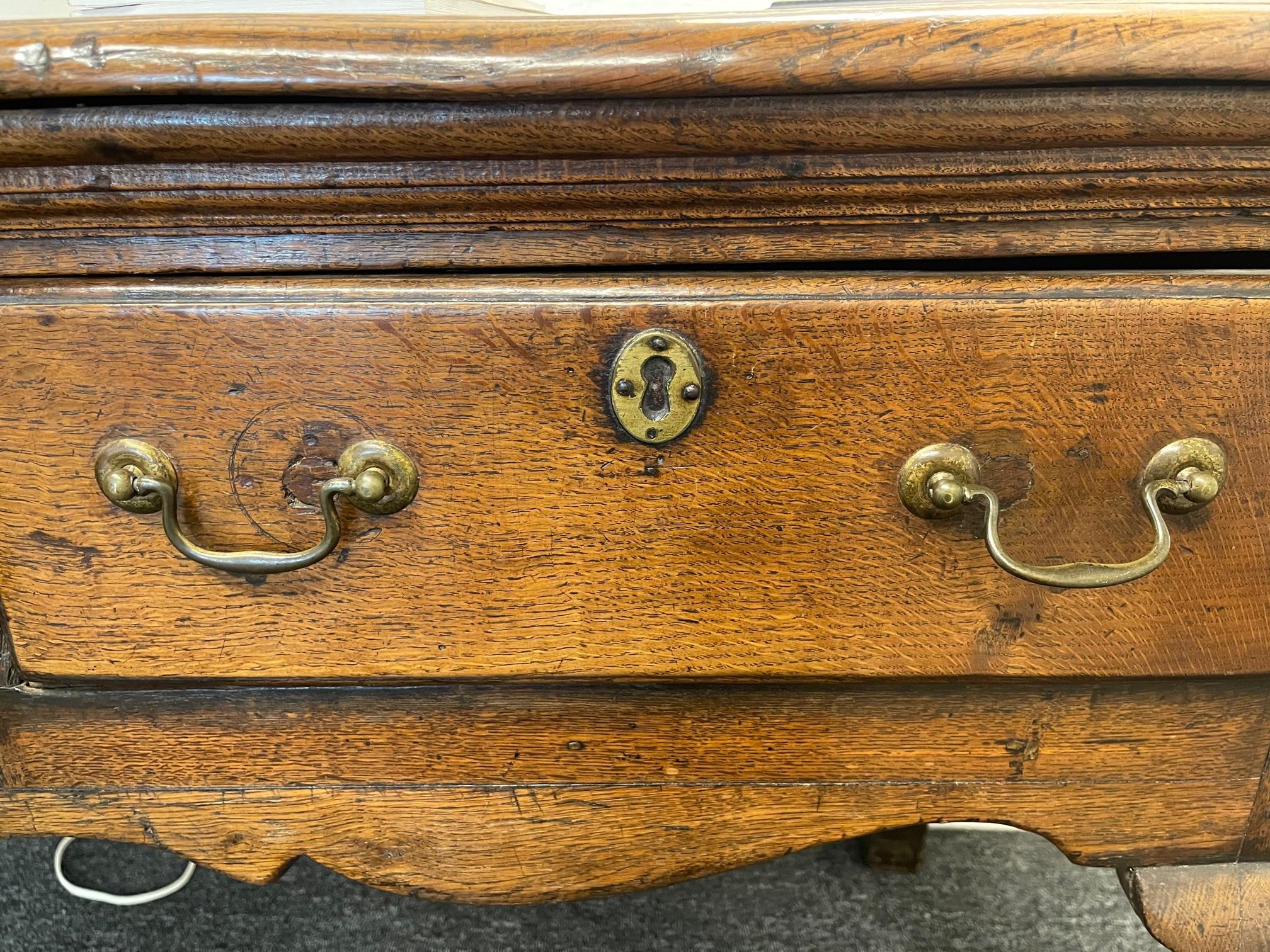 Mid 18th Century Queen Anne Oak Dresser Base or Server For Sale 10