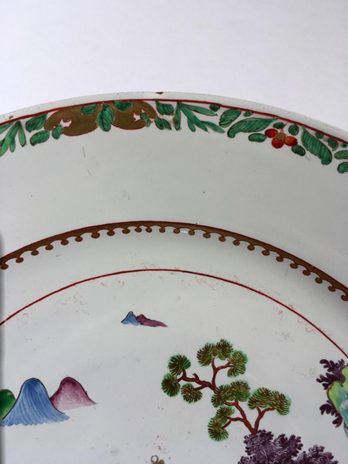 Italy Mid-18th Century Richard Ginori Porcelain Dish with Japan Landscape For Sale 7