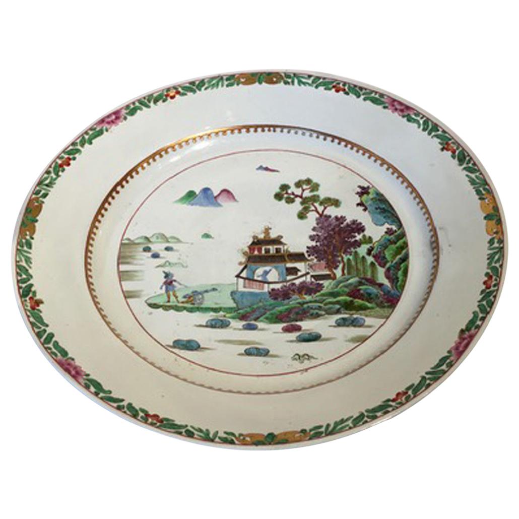 Italy Mid-18th Century Richard Ginori Porcelain Dish with Japan Landscape