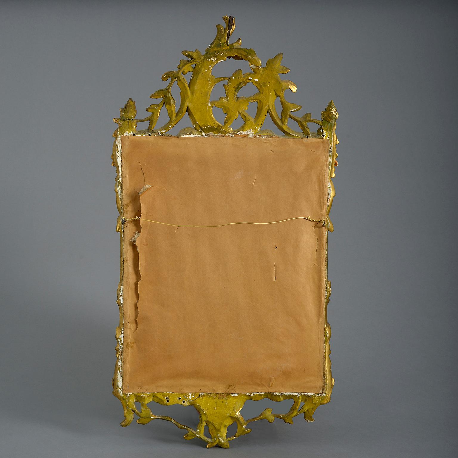 Hand-Carved Mid-18th Century Rococo Giltwood Mirror in the Manner of Hoppenhaupt For Sale