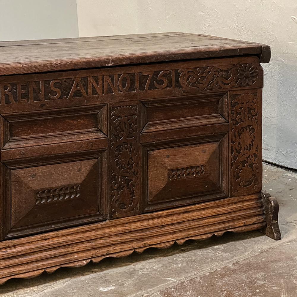 Mid-18th Century Rustic German Trunk ~ Blanket Chest For Sale 8