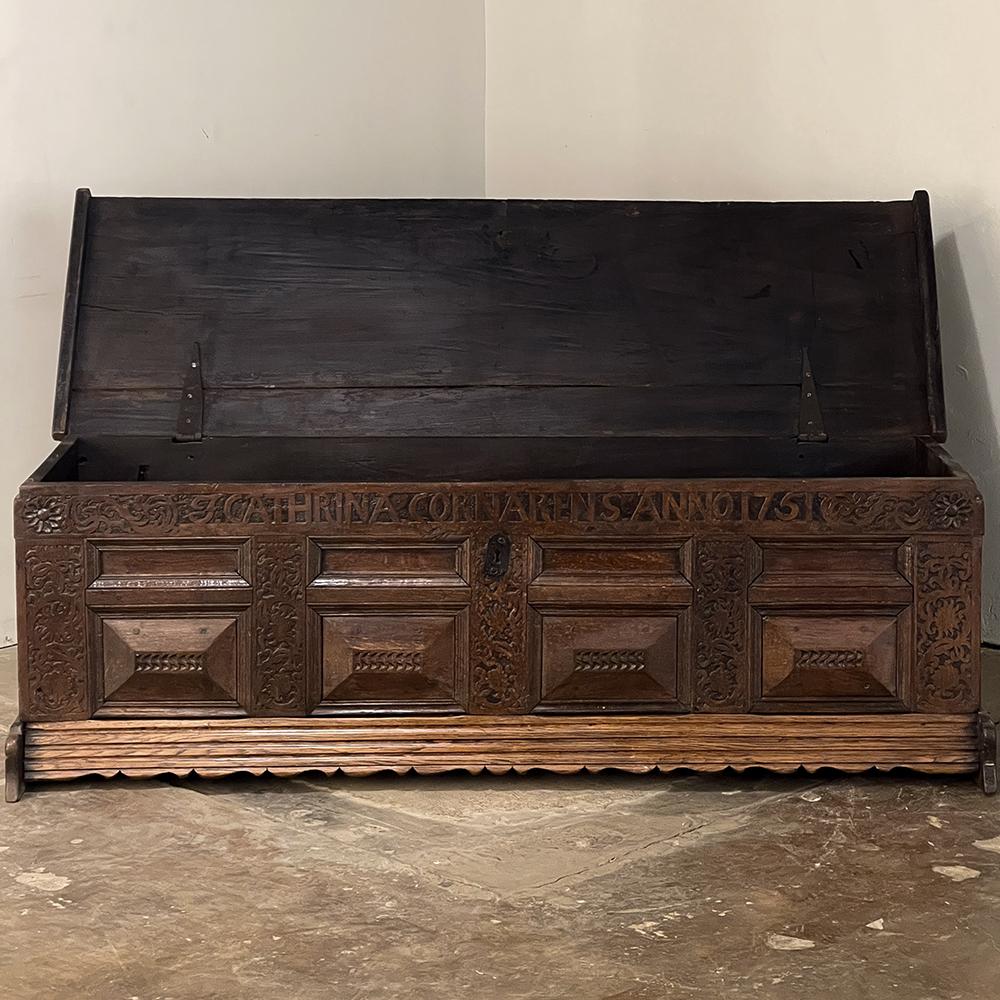 Mid-18th Century Rustic German Trunk ~ Blanket Chest In Good Condition For Sale In Dallas, TX