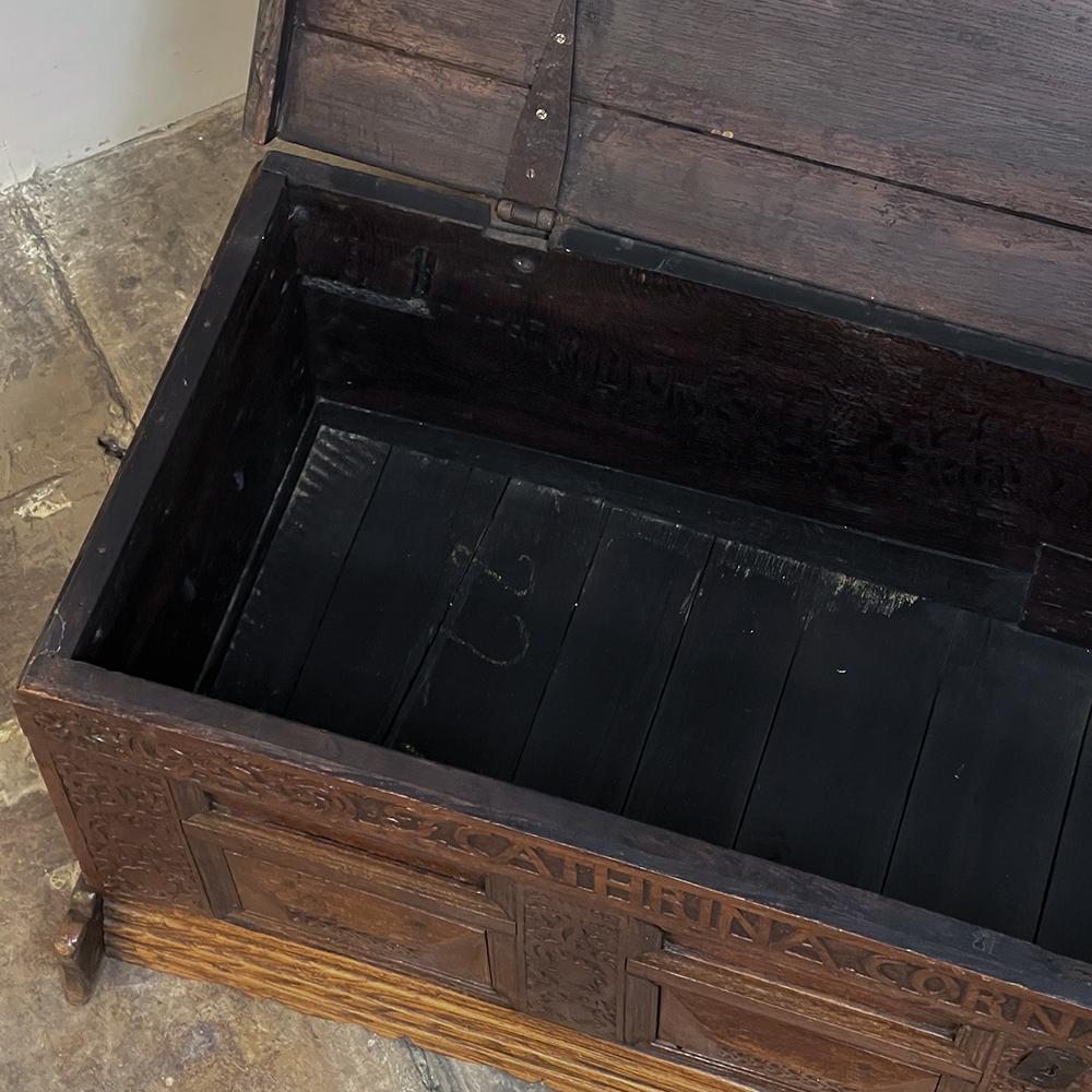 Wrought Iron Mid-18th Century Rustic German Trunk ~ Blanket Chest For Sale