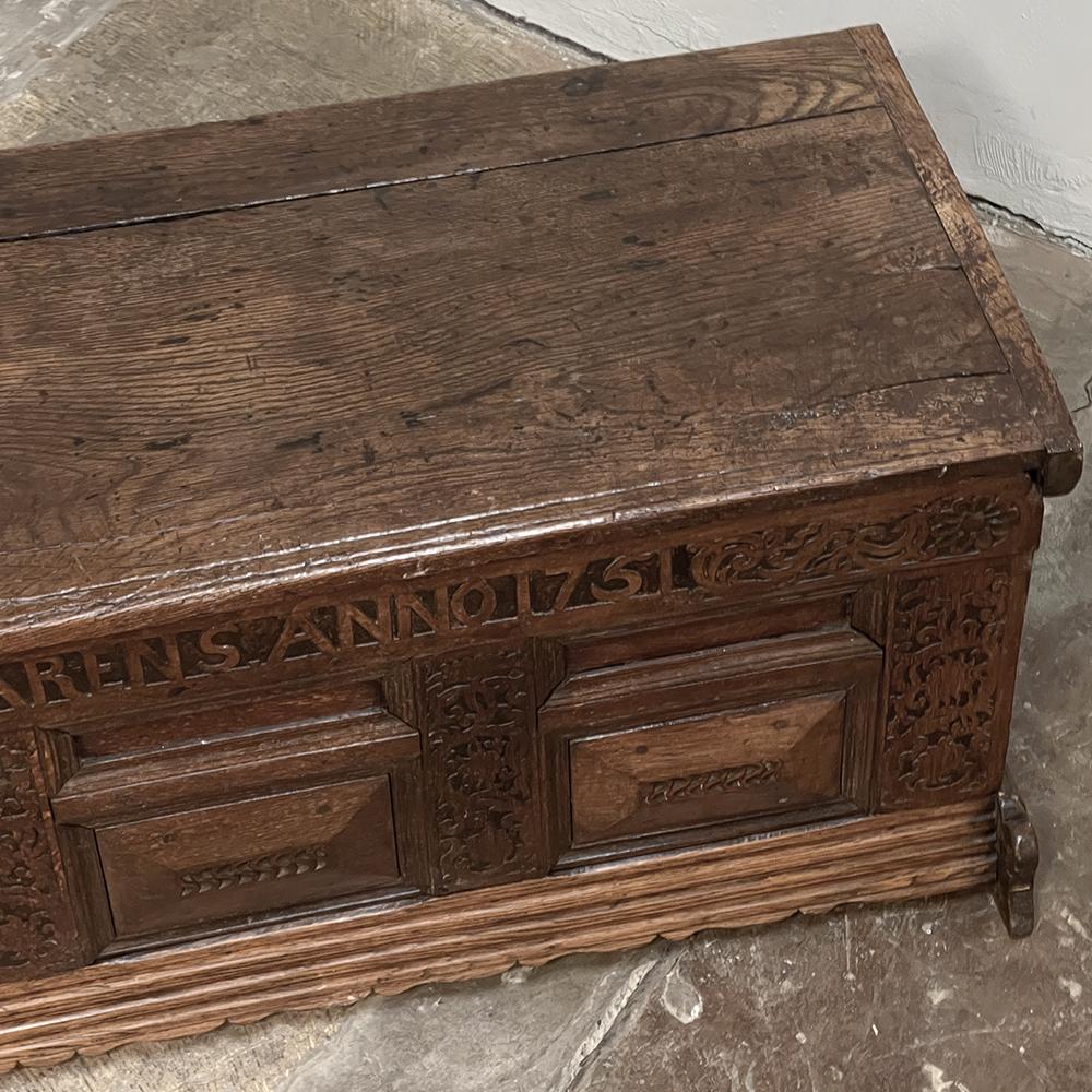 Mid-18th Century Rustic German Trunk ~ Blanket Chest For Sale 3