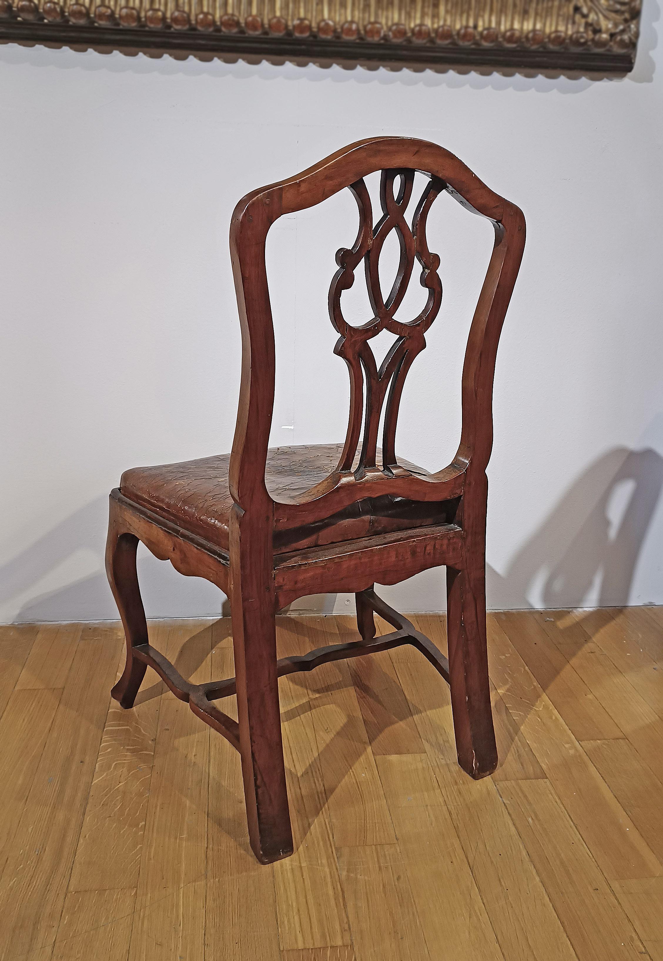 Italian MID-18th CENTURY SET OF TEN LOUIS XV WALNUT CHAIRS For Sale