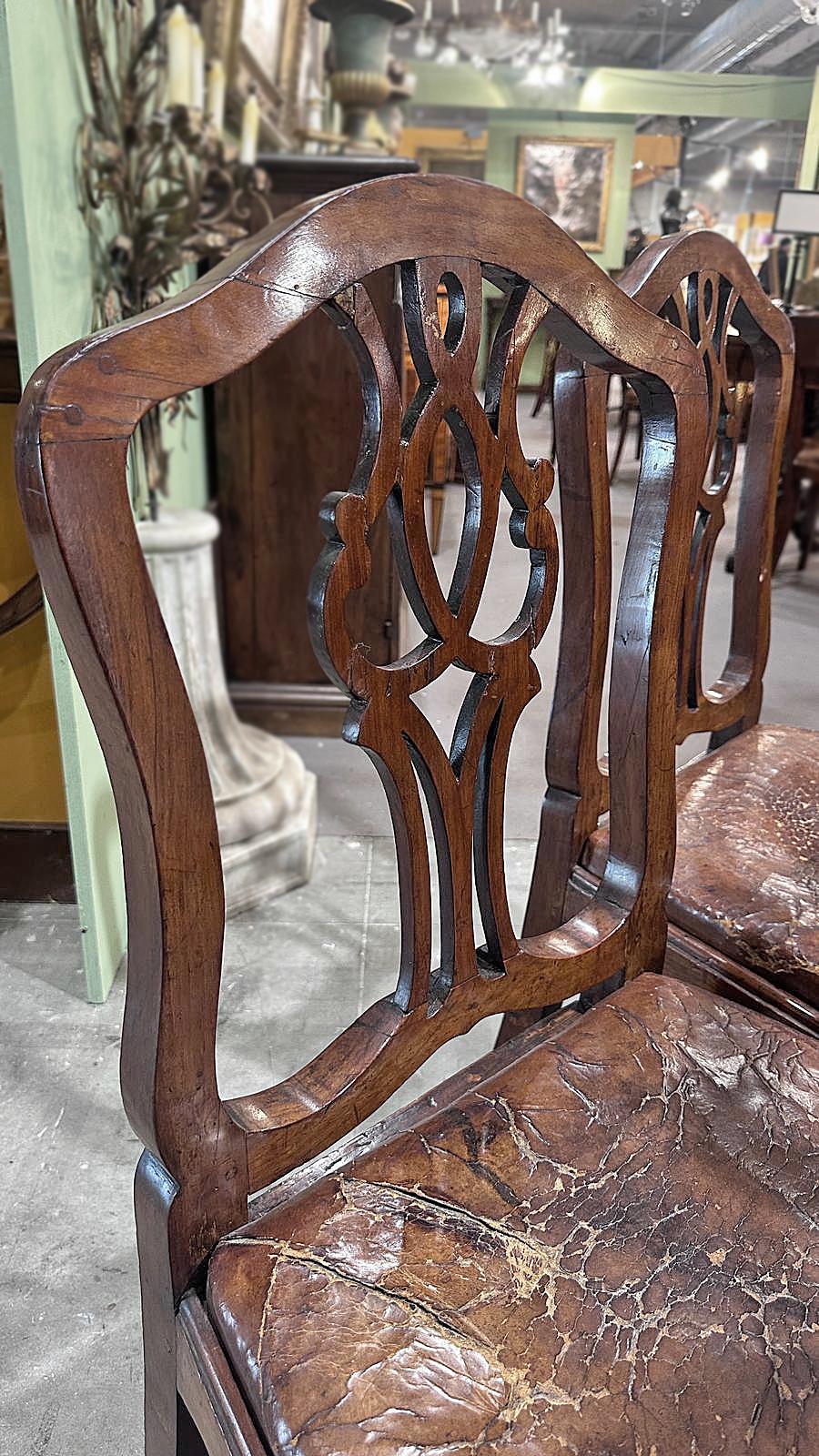 Hand-Carved MID-18th CENTURY SET OF TEN LOUIS XV WALNUT CHAIRS For Sale