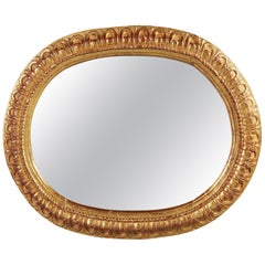 Mid-18th Century Spanish Carved Oval Giltwood Mirror