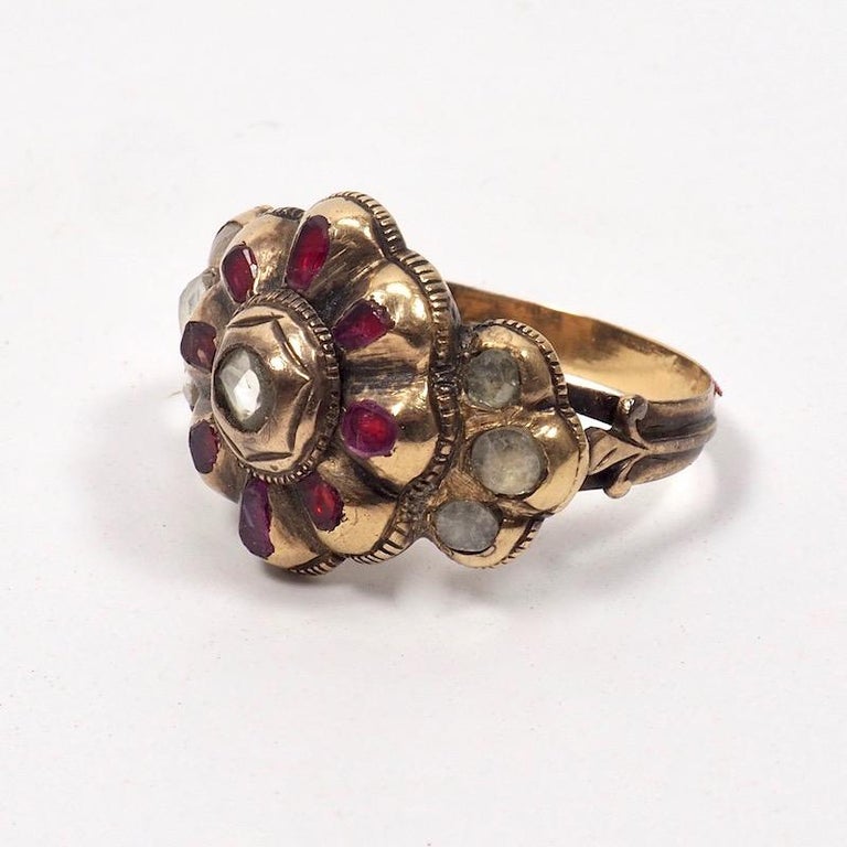 Mid18th Century Spanish Ruby and Diamond Ring For Sale at 1stDibs