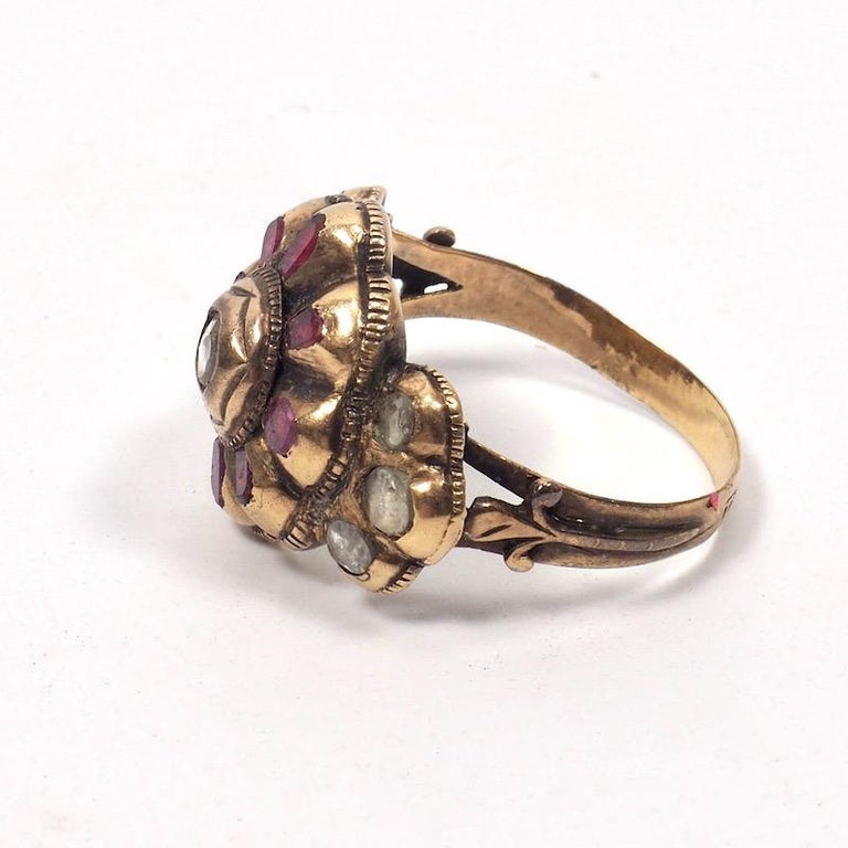 Mid18th Century Spanish Ruby and Diamond Ring For Sale at 1stDibs