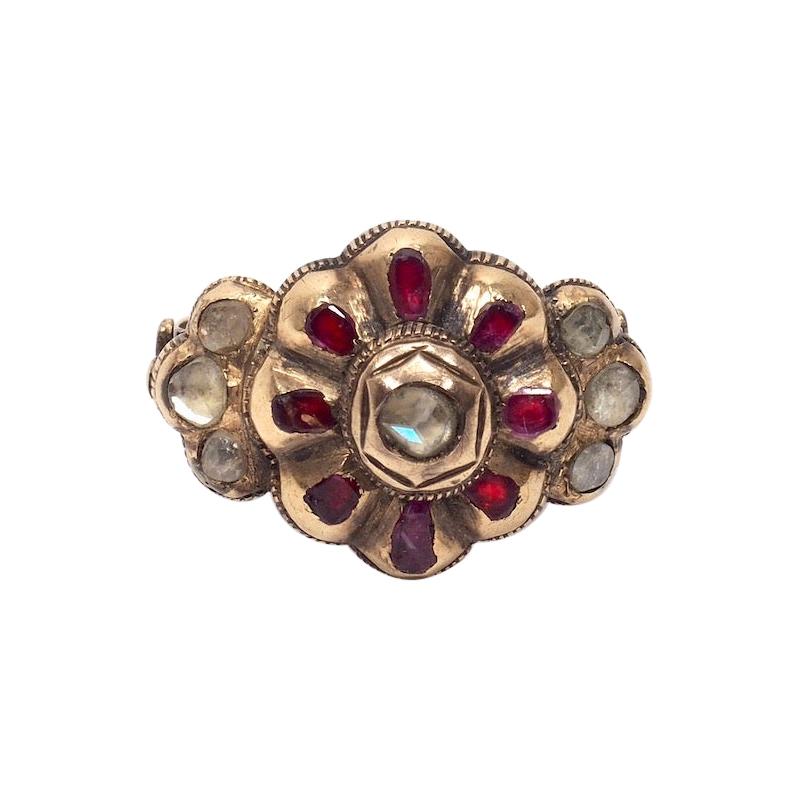 Mid18th Century Spanish Ruby and Diamond Ring For Sale at 1stDibs