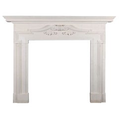 Mid 18th Century Style Hand Carved Limestone Henrietta Fireplace