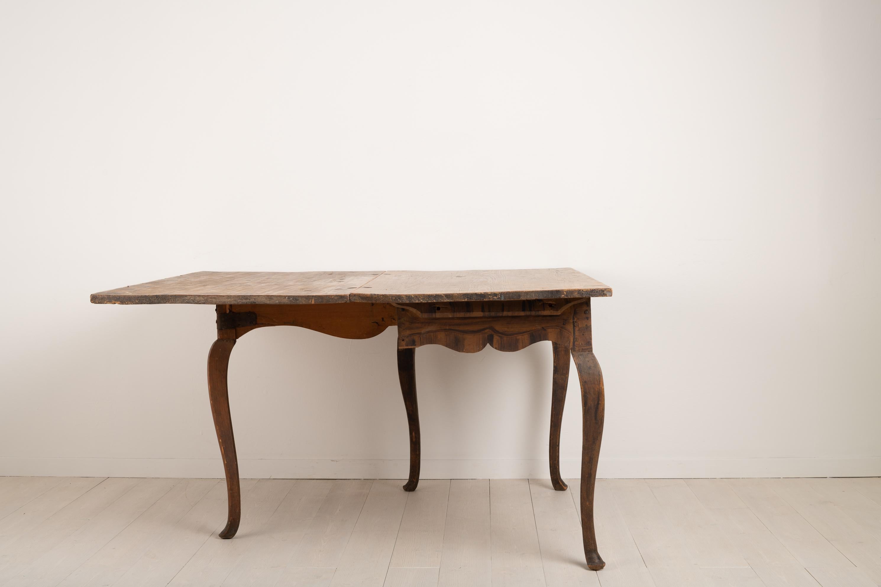 Mid-18th Century Swedish Baroque Drop-Leaf Table For Sale 5