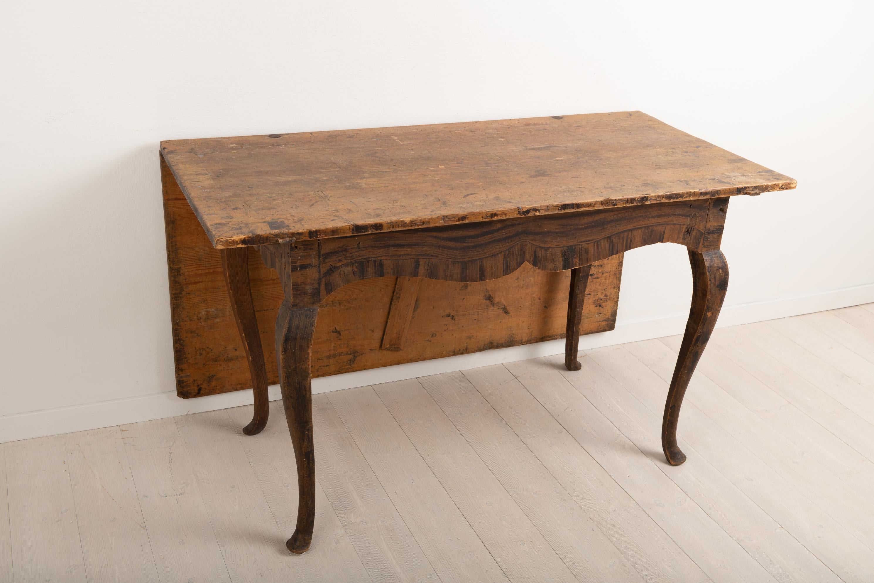 Mid-18th Century Swedish Baroque Drop-Leaf Table For Sale 7