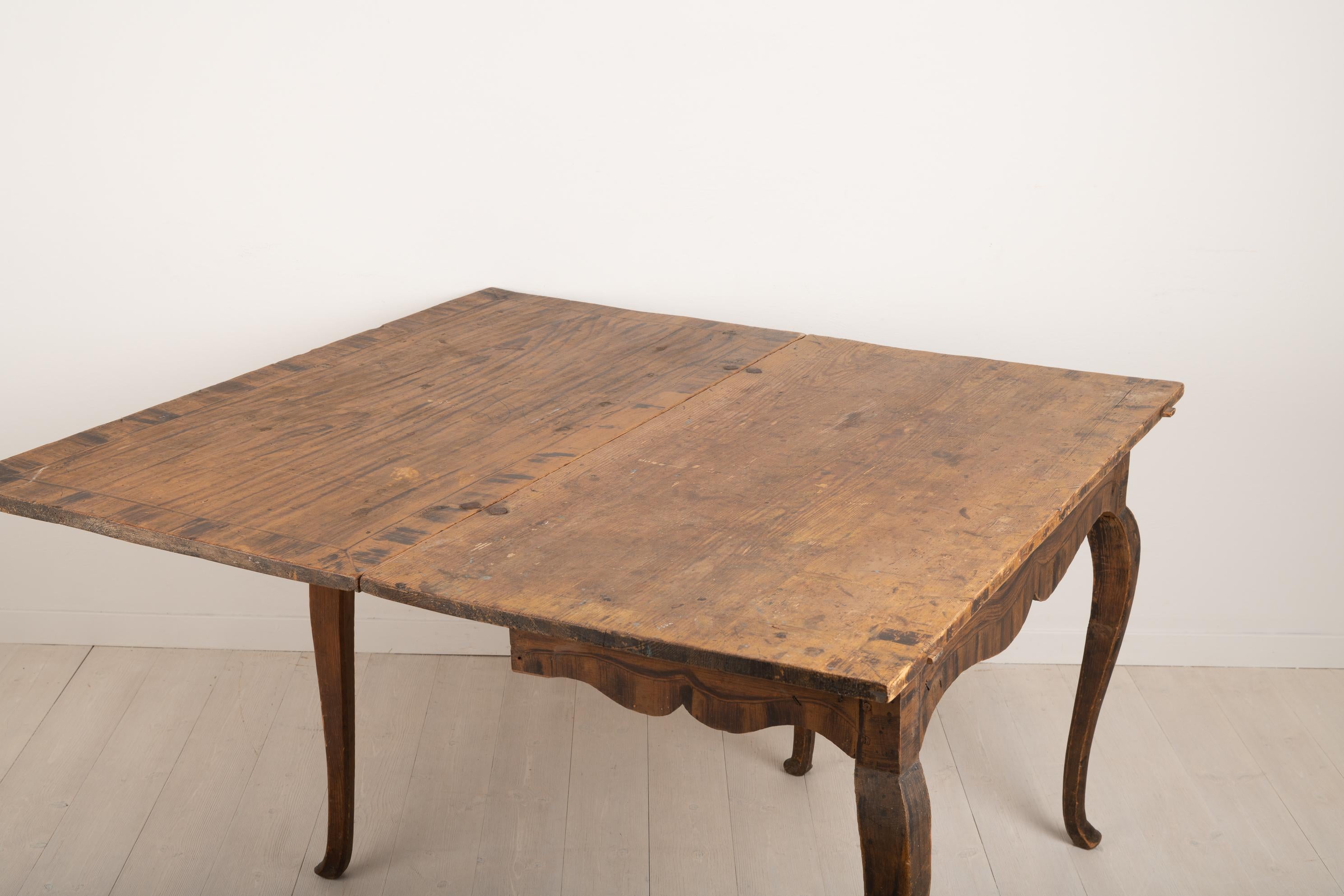 Mid-18th Century Swedish Baroque Drop-Leaf Table For Sale 8