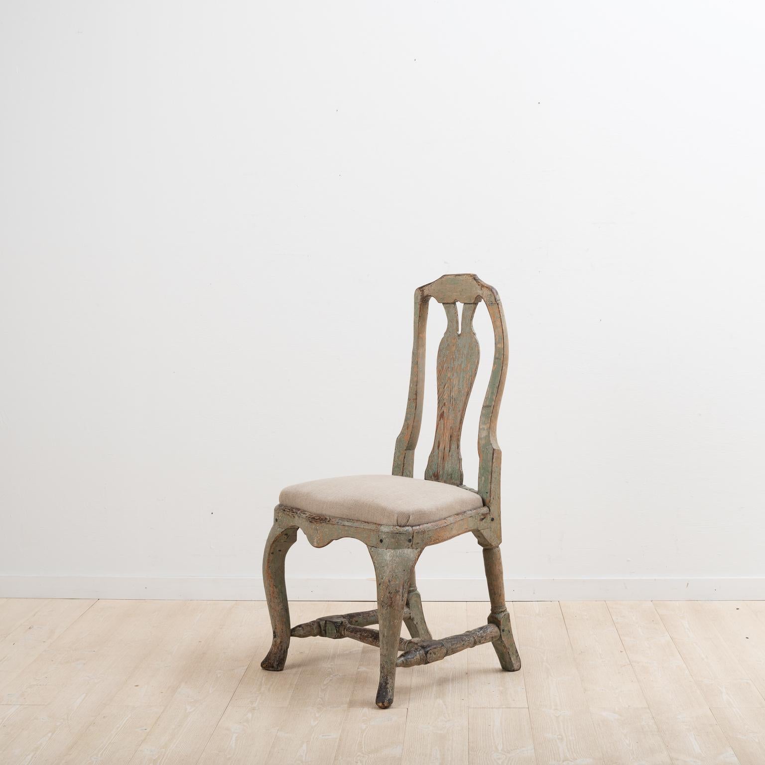 Linen Mid-18th Century Swedish Late Baroque Chair