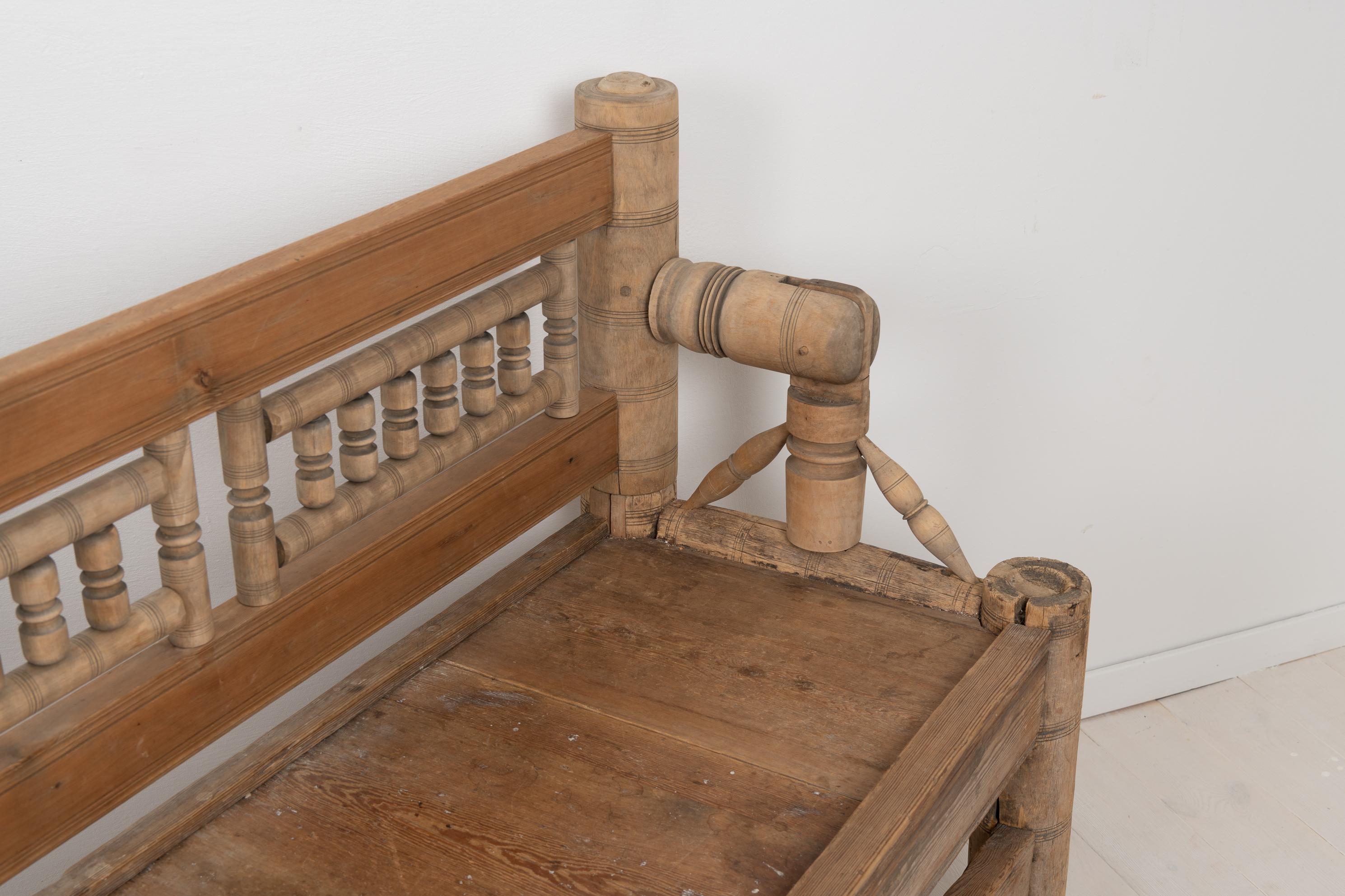 Mid 18th Century Swedish Pine Bench For Sale 5